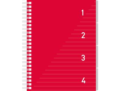 Kangaro 4 in 1 schrijfblok a5, gelinieerd rood