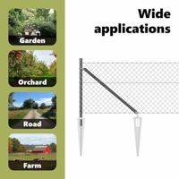 VidaXL Afrasteringspaal grijs 10 x 0,6 m (40 x 40 mm gaas) - thumbnail