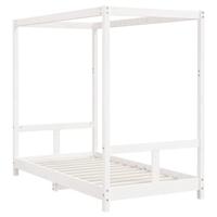 Kinderbedframe 80x160 cm massief grenenhout wit - thumbnail