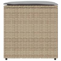 Kussenbox met opslag Beige 50 x 50 x 50 cm poly rattan - thumbnail