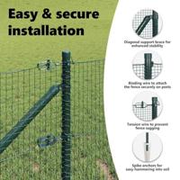 VidaXL Afrasteringspaal groen 25 x 0,5 m (19 x 19 mm mesh) staal - thumbnail