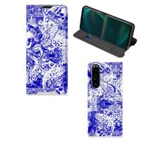 Mobiel BookCase Sony Xperia 5 III Angel Skull Blauw - thumbnail
