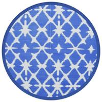 VidaXL Buitenkleed arakil ø120 cm polypropeen blauw en wit - thumbnail