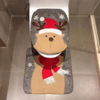 2 in 1 elk kerst decoratie toilet set - thumbnail