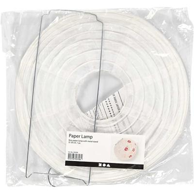 Creativ Company Rijstpapier lamp, rond, d 20 cm, wit, 1 stuk