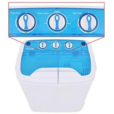 Mini wasmachine met dubbele trommel 5,6 kg - thumbnail
