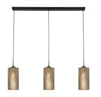 Freelight Hanglamp Cestino 3 lichts L 100 cm zwart - goud - thumbnail