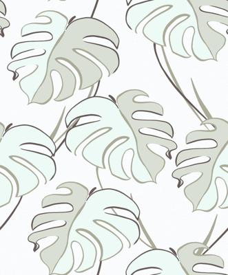 Novamur Kylie Behang met groene monstera print - 81607