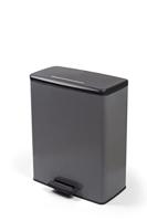 Duo Rechthoek Vuilnisbak - DECO BIN - CURVER - 52L (26+26L) - 49 x 32 x 61 cm - Antraciet - thumbnail