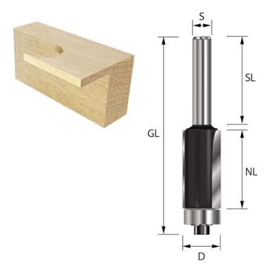 ENT Kantenfrees met lager HM A/B 12.7/25.4mm, 2-snijkanten kolf 6mm - 7913563