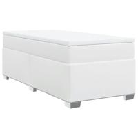 Boxspring met matras kunstleer wit 100x200 cm - thumbnail