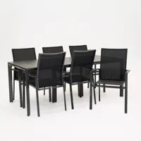 Tuinstoel Delia zwart hoge rug met Carcassonne 200 x 90 cm - thumbnail