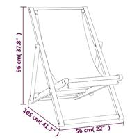 Ligstoel 56x105x96 cm teakhout crme - thumbnail