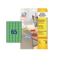 Avery gekleurde etiketten ft 38,1 x 21,2 mm (b x h), afneembaar, groen, 1300 stuks, 65 per blad - thumbnail