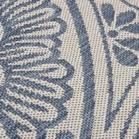 Buitenkleed met patroon platgeweven 80x250 cm blauw - thumbnail