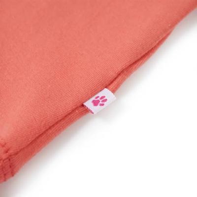 Kindershirt met ruches aan de mouwen 128 koraalkleurig Kindershirt met ruches aan de mouwen 128 koraalkleurig