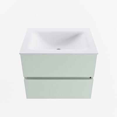 MONDIAZ VICA 60cm badmeubel onderkast Greey 2 lades. Wastafel CLOUD midden 1 kraangat, kleur Talc.