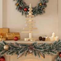 VidaXL Kerstdecoratie kerstboom 60 cm massief grenenhout - thumbnail