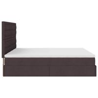 Ottoman bed met matrassen 180x200cm stof donkerbruin - thumbnail