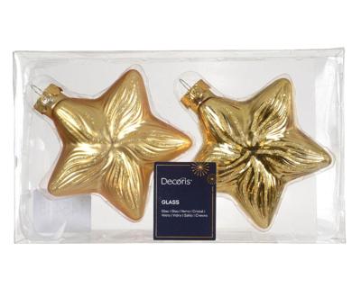 Decoris kersthangers glas ster 2st goud