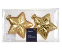 Decoris kersthangers glas ster 2st goud - thumbnail