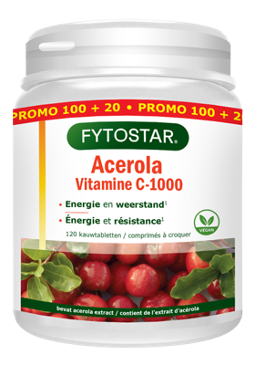 Fytostar Acerola vitamine C 1000 120 Zuigtabletten Fytostar Acerola vitamine C 1000 120 Zuigtabletten