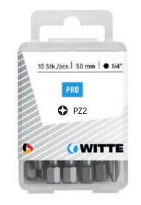 Set van tips WITTE Pozidriv PZ2 5 Stuks Set van tips WITTE Pozidriv PZ2 5 Stuks