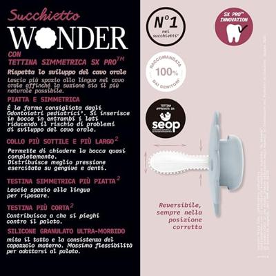 Omkeerbare fopspeen SX Pro Wonder 0-6 maanden SUAVINEX zachtpaars