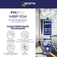 Sigillante per auto/nautica - BOSTIK - Fixpro MSP 104 - Adesivo e sigillante - Resistente alle intemperie e all'acqua di mare - Nero - 290 ml - thumbnail