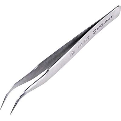 TOOLCRAFT TO-5861037 Precisiepincet 1 stuks 7a SA Sikkelspits, gebogen 55°, rond, fijn 120 mm