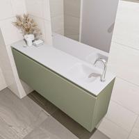 MONDIAZ OLAN 120cm toiletmeubel army. LEX wastafel talc rechts 1 kraangat - thumbnail