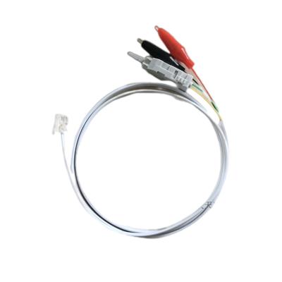 RJ11 Male to 2*Alligator Clips & 1* Duckbill Test Cord, 1.5M