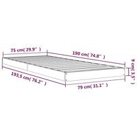 Bedframe massief grenenhout wit 75x190 cm Small Single - thumbnail