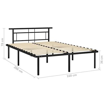 Bedframe metaal zwart 160x200 cm