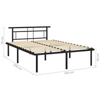 Bedframe metaal zwart 160x200 cm - thumbnail