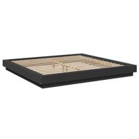 Bedframe massief hout zwart 200x200 cm - thumbnail