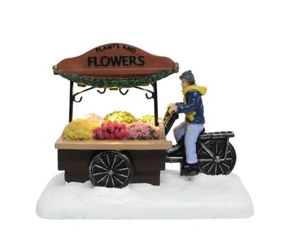Nostalgic Flower Bike Florist with LED Polyresin 15cm Santaville - Santaville