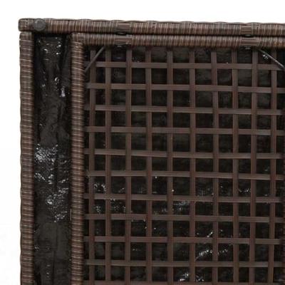 Kussenbox met opslag Bruin 50 x 50 x 50 cm poly rattan