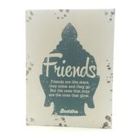 Houten tekstbord 'Friends' buddha - thumbnail