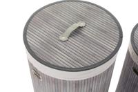 Mandenset DKD Home Decor Beige Grijs Bamboe 38 x 38 x 60 cm (3 Onderdelen) (2 Stuks) - thumbnail