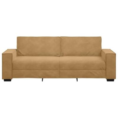 Driezitsbank 180 cm fluweel bruin