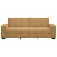 Driezitsbank 180 cm fluweel bruin - thumbnail