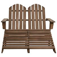 VidaXL Tuinstoel 2-zits adirondack met voetenbank vurenhout bruin - thumbnail