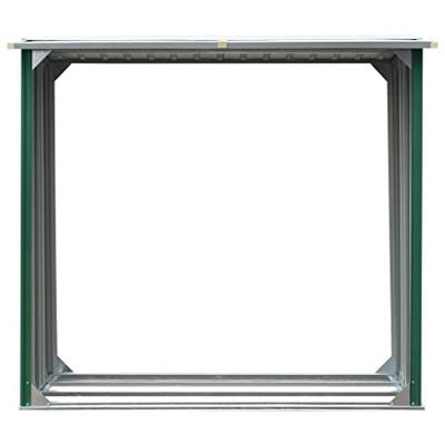 Haardhoutschuur 172x91x154 cm gegalvaniseerd staal groen - thumbnail