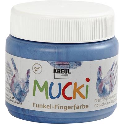 Creativ Company Mucki vingerverf - blauw metallic, 150ml