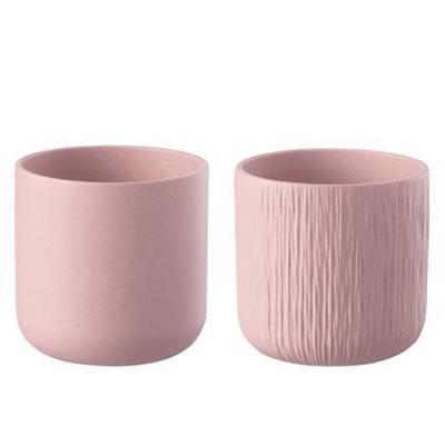 J-Line bloempot Gen - keramiek - roze - XXL - 2 stuks - Ø 26.5 cm