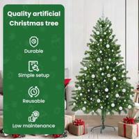 VidaXL Kerstboom met 300 led met standaard groen 180 cm pe - thumbnail