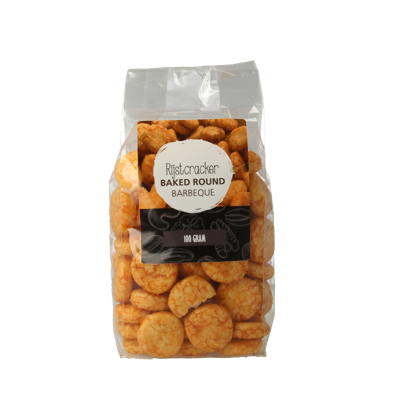 MijnNatuurwinkel Rijstcracker round bbq 100 Gram