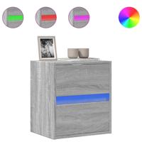 Tv-wandmeubel met LED-verlichting 180x31x45 cm grijs sonoma - thumbnail