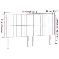 Hoofdbord met randen 163x16x118/128 cm stof taupe - thumbnail